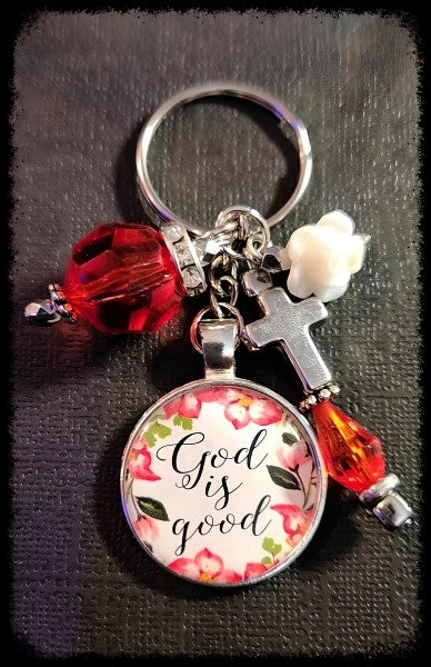 God is Good Cross Keychain